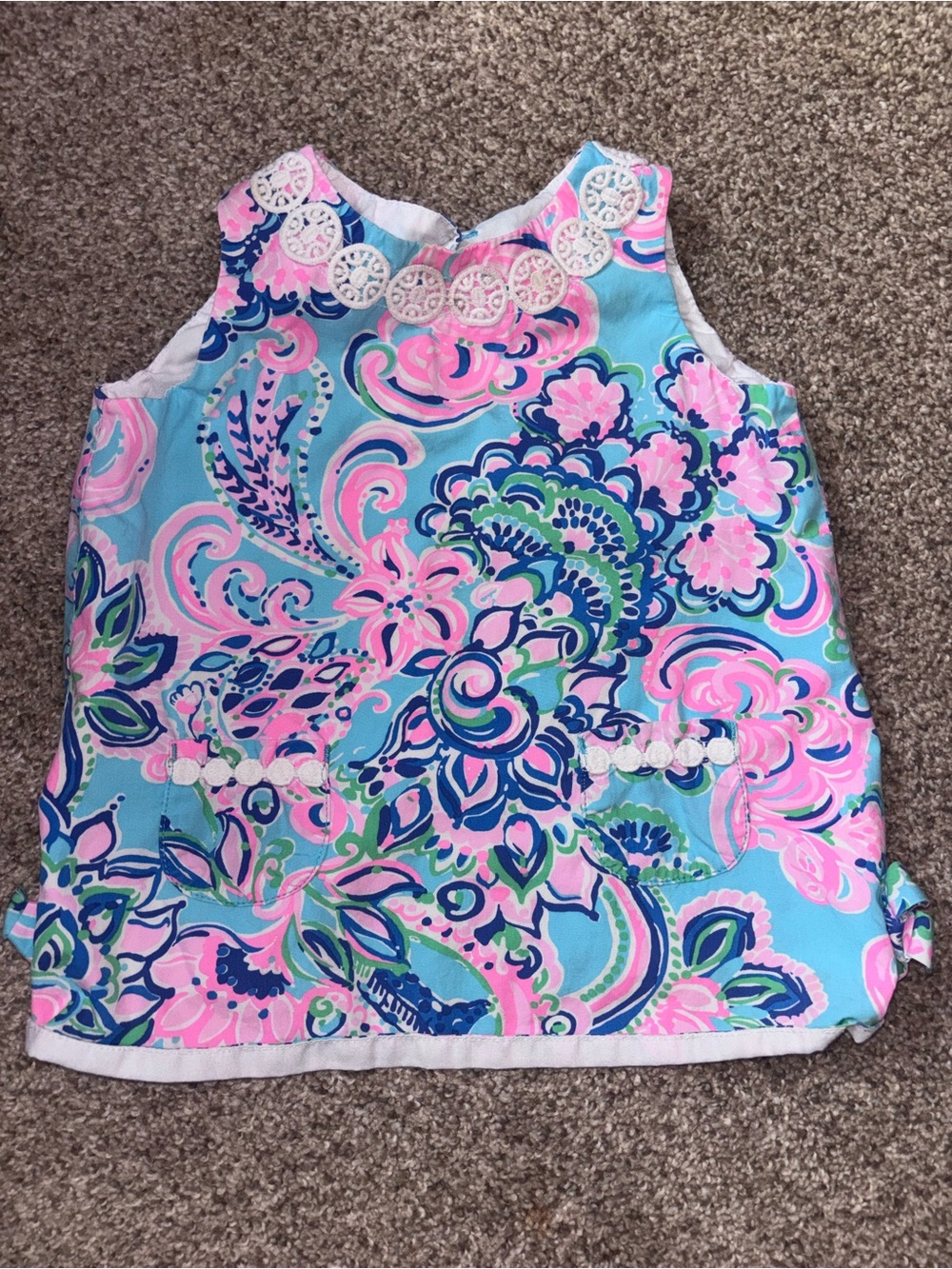 Girls Sleeveless Paisley Print Top in Aqua & Pink